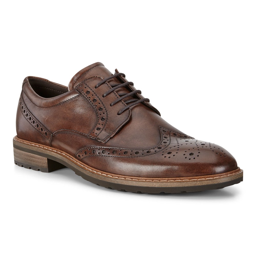 ECCO Mens Dress Shoes Brown - Vitrus I Wing Tip Tie - EVP-502417